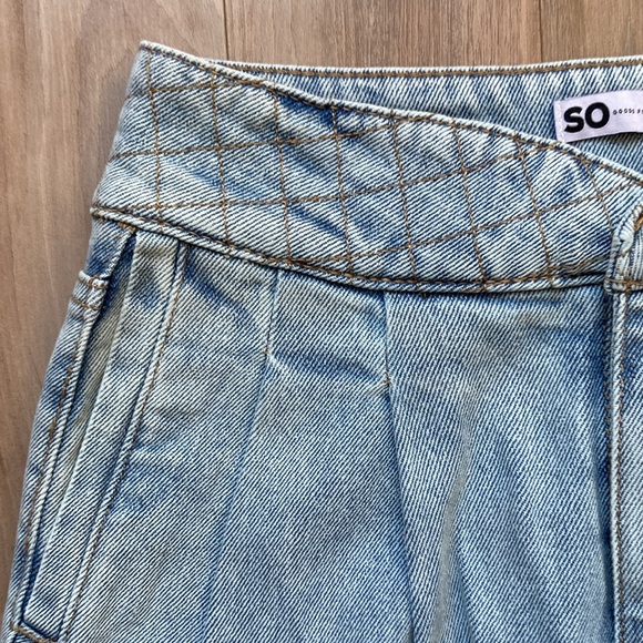 So Super high rise straight woven denim jean pant quilted design waistband 3 26 - Picture 10 of 17